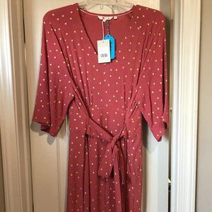 A-Line Belted Polka Dot Dress with Pockets
